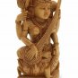 Handmade Indian Wooden Saraswati Idol Statue Home Decorative Table Office Gift