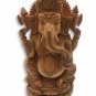 Handmade Indian Wooden 8" Ganesha Idol Statue Home Decorative Table Office Gift