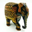 Handmade Wooden Carved Elephant Undercut Statue Natural Beautiful Art Home Decor
