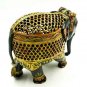 Handmade Wooden Carved Elephant Undercut Statue Natural Beautiful Art Home Decor