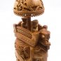 Handmade Wooden Carved Ambabari Howdah Elephant Statue Beautiful Art Home Decor