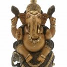 Handmade Solid Wooden Carved Indian Ganesha Idol Statue Home Decorative Gift