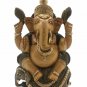 Handmade Solid Wooden Carved Indian Ganesha Idol Statue Home Decorative Gift