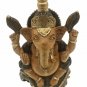 Handmade Solid Wooden Carved Indian Ganesha Idol Statue Home Decorative Gift