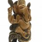 Handmade Solid Wooden Carved Indian Ganesha Idol Statue Home Decorative Gift