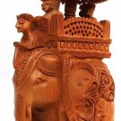 Wooden Handmade carved elephant figurine vintage home decor feng shui sculpture