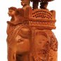 Wooden Handmade carved elephant figurine vintage home decor feng shui sculpture