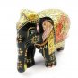 Wooden Hand Carved Elephant Statue Sculpture with Meenakari Painting Decor
