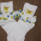 Butterflie Beaded Socks (Yellow)