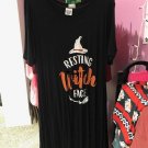 Womens Resting Witch Face Tshirt Funny Halloween Broomstick Dress Tee For Ladies
