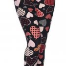 Valentines Day Leggings Heart Patch Print Buttery Soft Size Extra Curvy