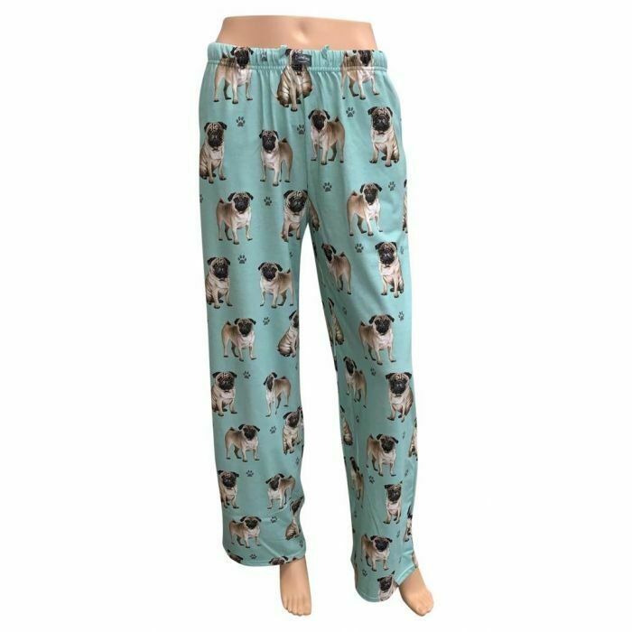 Comfies Pug Unisex Lightweight Cotton Blend Pajama Bottoms M, L, AND XL