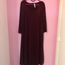 Zenna Outfitters 2X Wine Colores Dress Midi Jersey Knit Pockets Casual