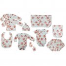 13 Piece Baby Girl Set Rose Print Newborn Clothes Gift Infant Shirt Bodysuit Bib