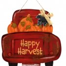 Happy Harvest Decorative Wall Sign Red Truck 11.5x11.125 in.