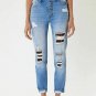 KanCan High Rise Leopard Patch Skinny Jeans