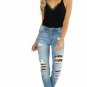 KanCan High Rise Leopard Patch Skinny Jeans