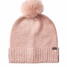 Victorias Secret Holiday 2020 Faux Fur Pom-Pom Hat Blush Rhinestone Embellished