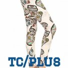 NEW Day of Dead white Sugar Skull Leggings TC PLUS 12-22