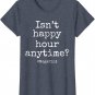 Isn't Happy Hour Anytime Mega Pint Black Cotton T-Shirt Men & Women Size S-3XL
