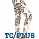 NEW Day of Dead white Sugar Skull Leggings TC PLUS 8-22