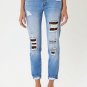 New KanCan Leopard Patch Distressed High Rise Size 3,5 & 7 available #KC7131M