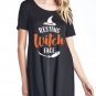 Womens Resting Witch Face Tshirt Funny Halloween Broomstick Dress Tee Size Large
