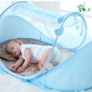 Baby Infant Portable Folding Travel Bed Crib Canopy Mosquito Net Tent - Blue