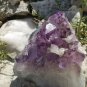 527.8 gram Rutilated Amethyst geode cluster With calcite