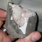 186 Gram Stellerite, Mesolite, Stilbite On Druzy Chalcedony Geode