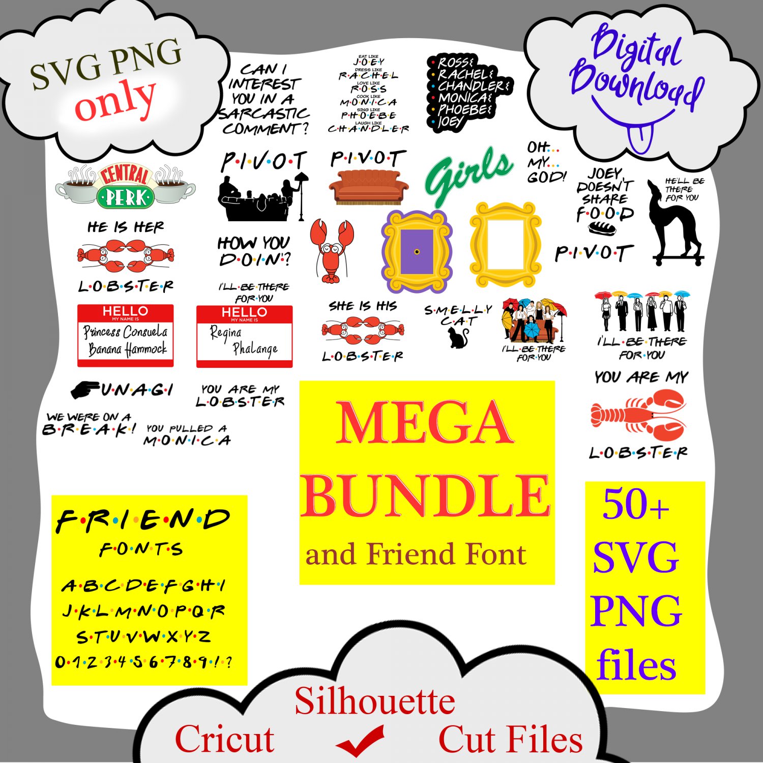 Friends SVG Bundle, Friends Bundle SVG, Friends Cricut ...