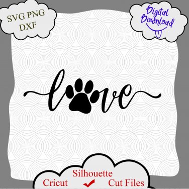 Download Love With A Paw Print Svg Love With Pawprint Svg Dog Svg Dog Sign Svg Dog Svg Files