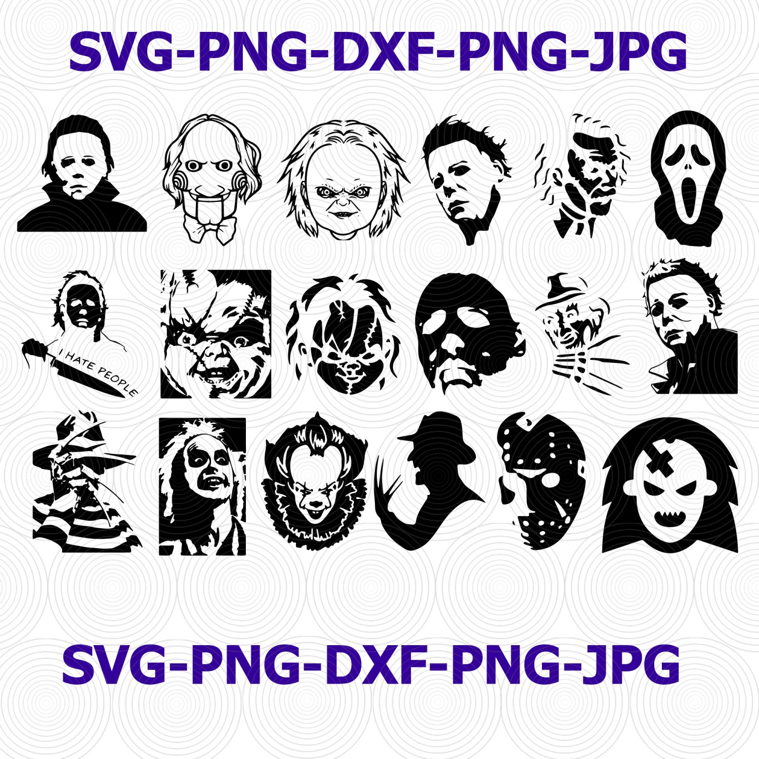 Horror Movie Villain Svg, Halloween Svg, Horror Movie Characters ...