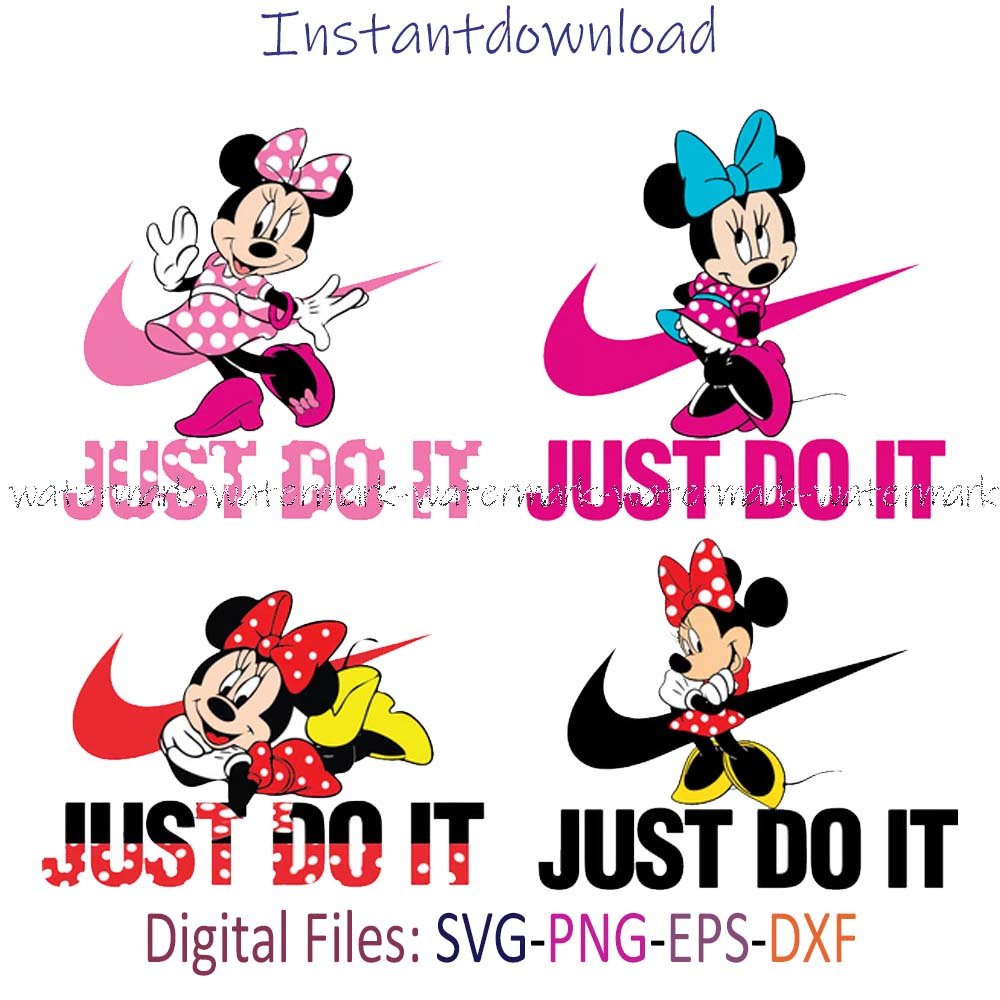 Just Do It Minnie Bundle Logo Svg, Brand Logo Svg, LV Logo Svg, GG Logo Svg, Chanel Logo Svg