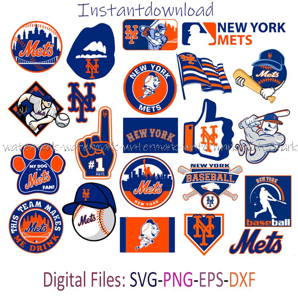 New York Mets Bundle SVG, NY Mets Logo PNG, Transparent Mets Logo, New York Mets Cricut