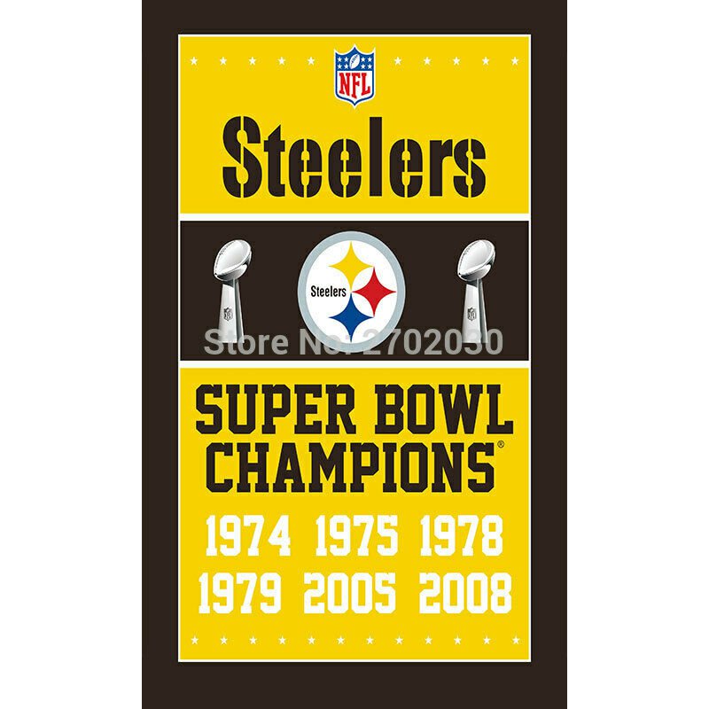 Pittsburgh Steelers Flag X Ft Banner Polyester American Football Steelers