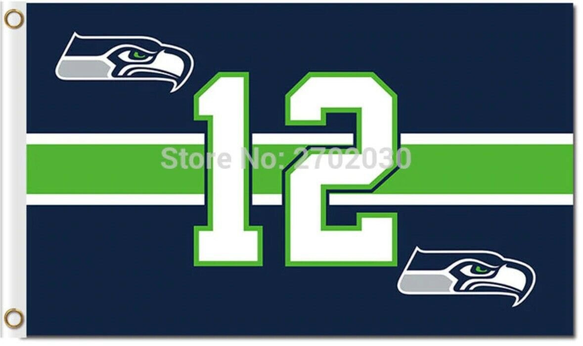Bandiera Striscione Seattle Seahawks 30x45 Cm Con Ventosa – Per Finestre, Muri E Uffici