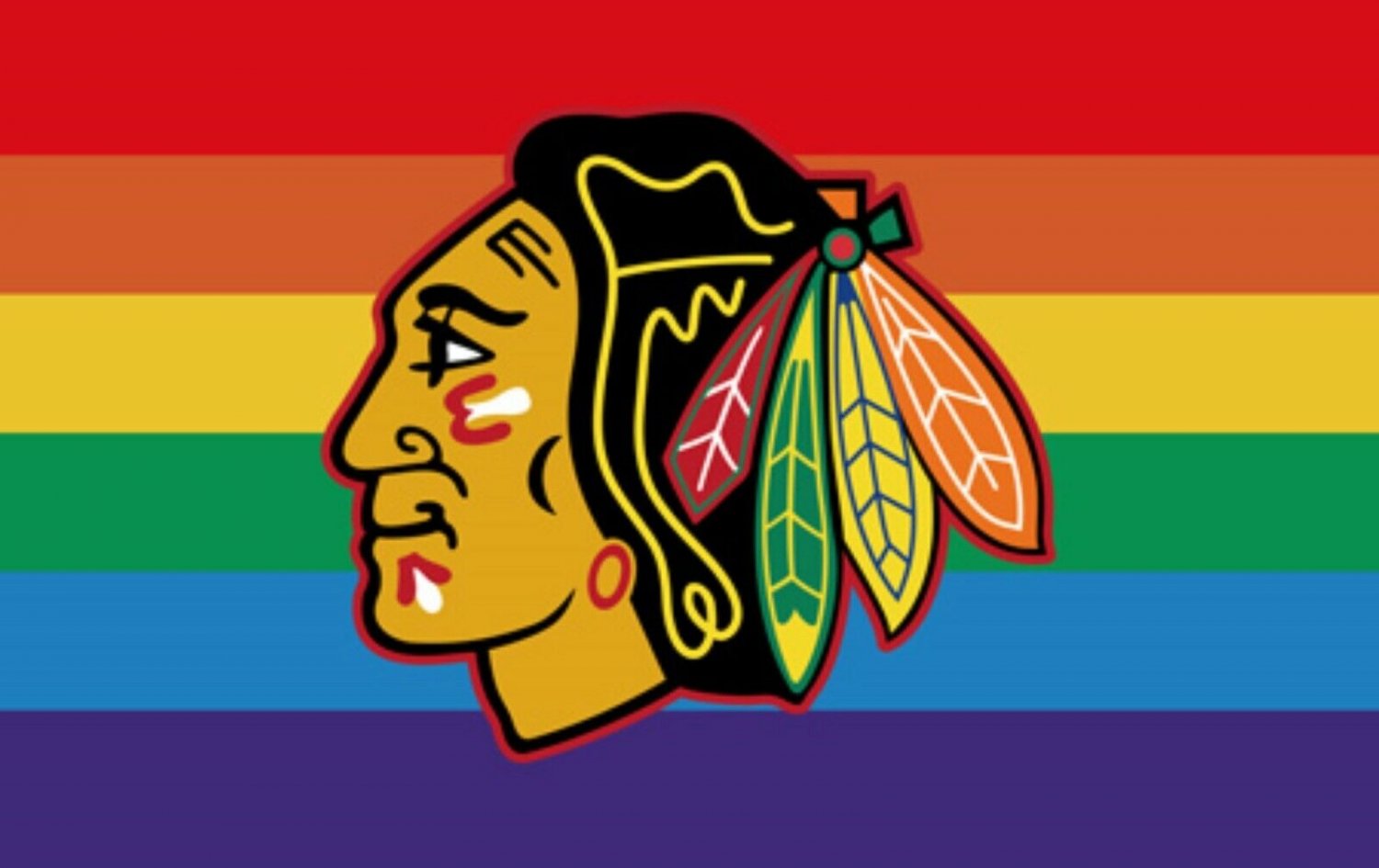 Chicago Blackhawks Pride Flag 3x5ft Banner Polyester Ice Hockey Stanley