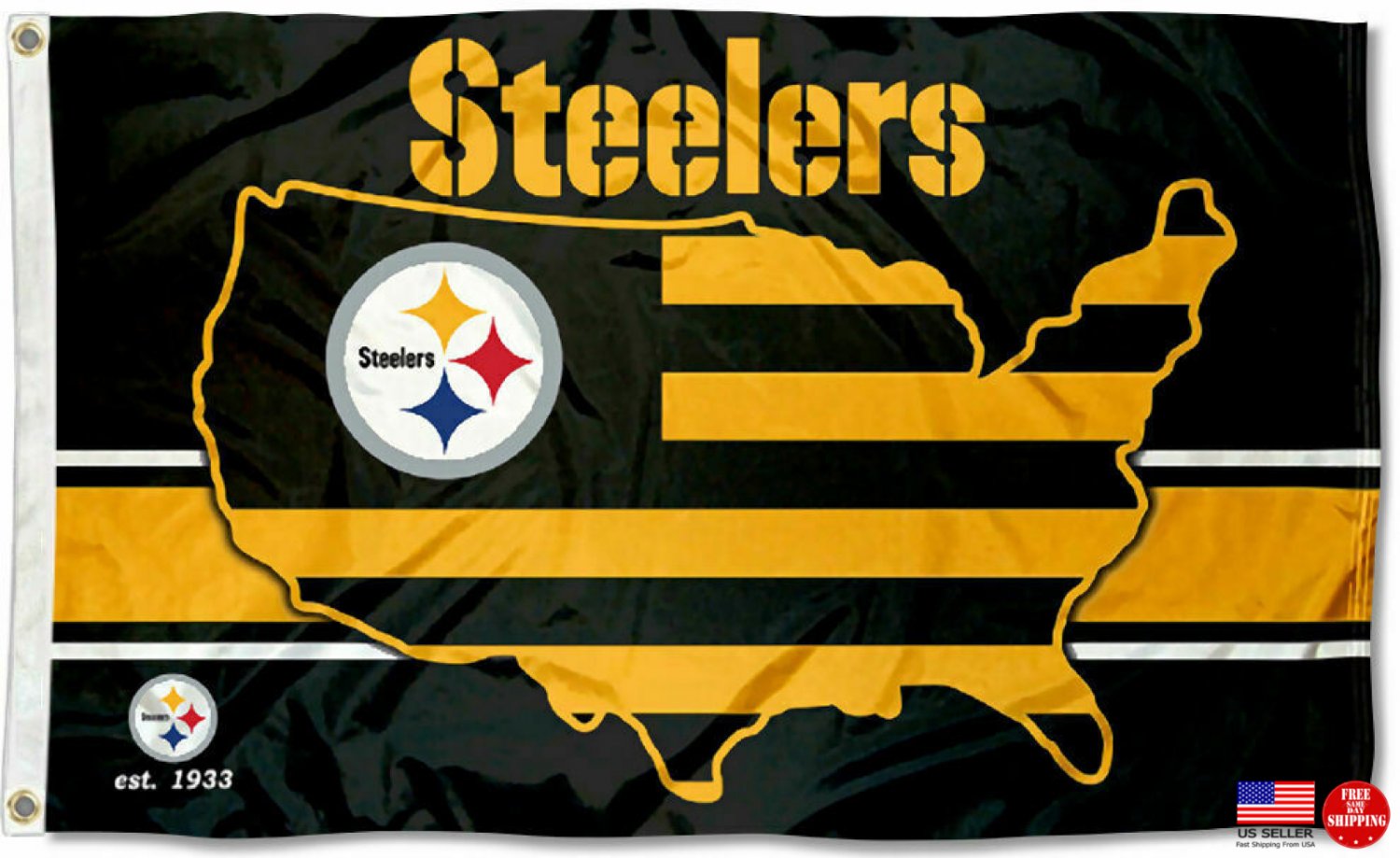 Pittsburgh Steelers Flag 3x5ft Banner Polyester American Football ...