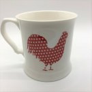 Grace's Teaware Red & White stars Rooster / Chicken Tea or Coffee Mug