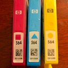 GENUINE HP 564  Tri Color Ink Cartridges NEW  Yellow Cyan Magenta