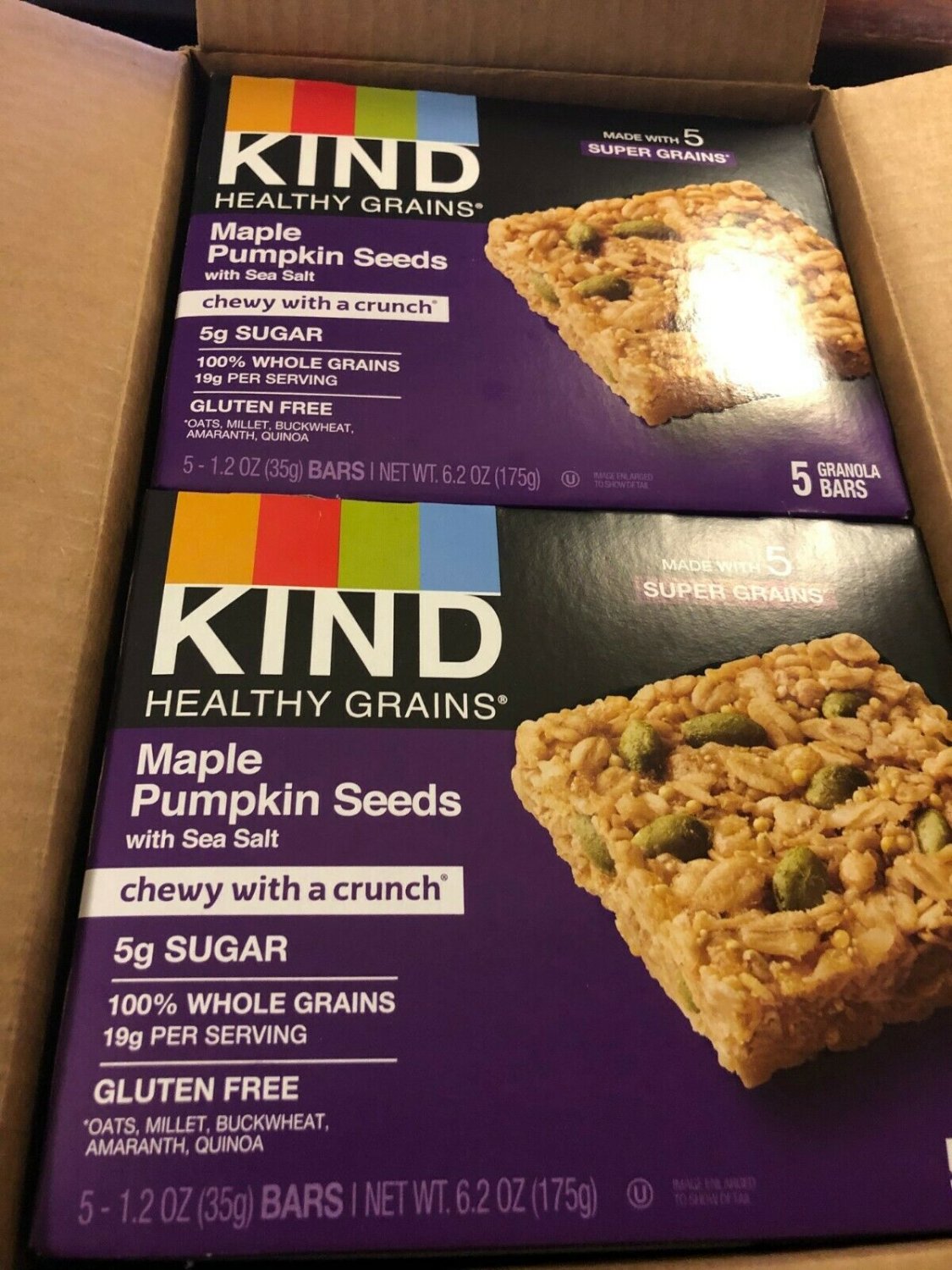 (8) Boxes Kind Healthy Grains Maple Pumpkin Seeds Sea Salt Granola Bars 40 Bars