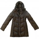 Donna Karan DKNY  Long Puffer Winter Coat Jacket Womens M Fur Collar Above Knee