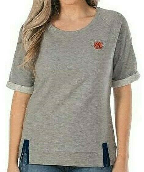 Auburn Tigers Touchdown Terry Top NWT Size S Roll Up Short Sleeves
