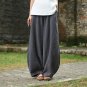 Vintage Elastic Waist Cotton Linen Wide Leg Full Length Pants SN00001