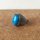 Heavy men rings , 925 Sterling silver Turquoise blue stone