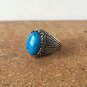 Heavy men rings , 925 Sterling silver Turquoise blue stone