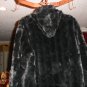 BLACK WINTER FUR COAT -REVERSABLE- W/ HOOD