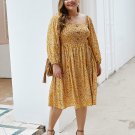 Printed Square Collar Dress