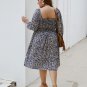 Printed Square Collar Dress